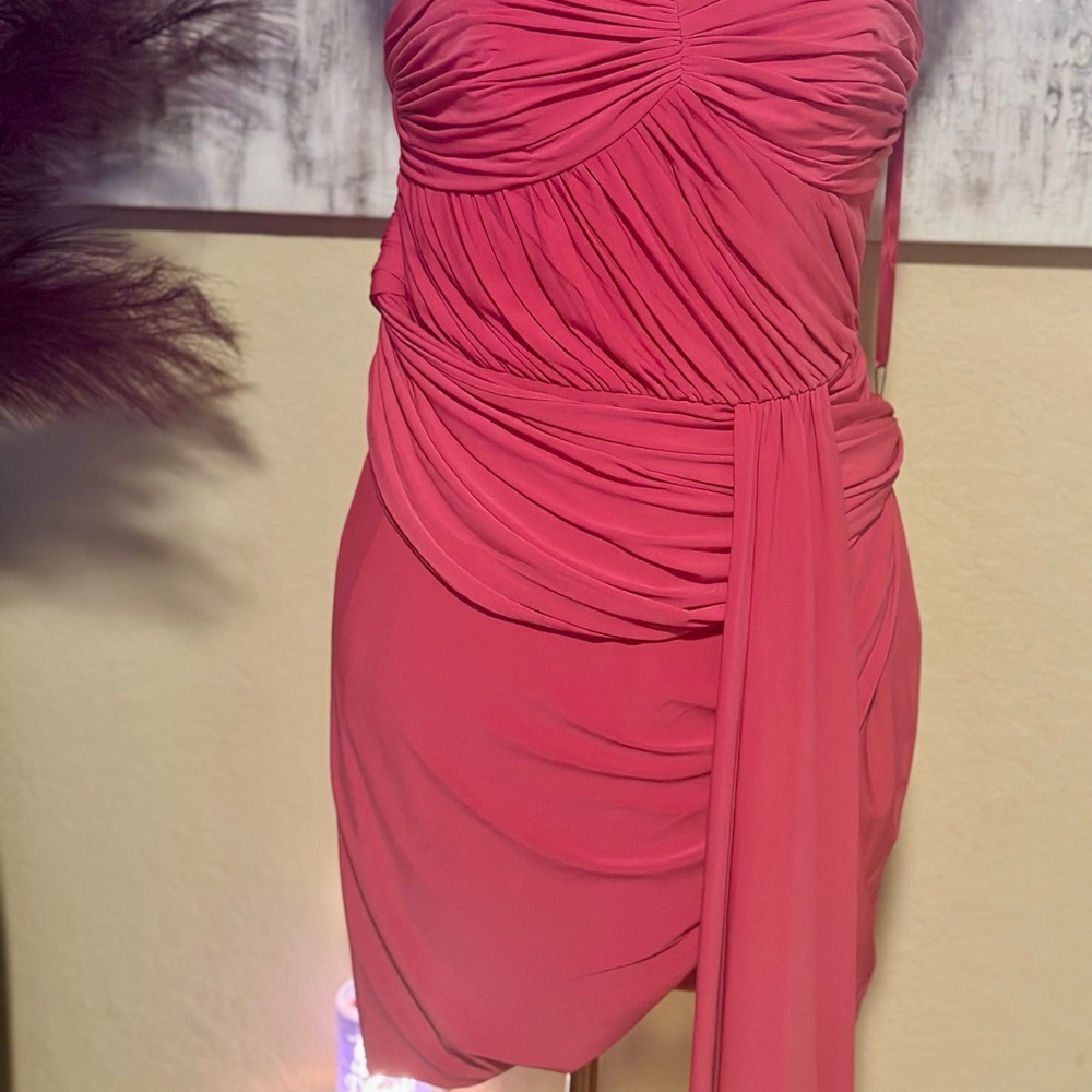 Mac Duggal Strapless Fuchsia Dress